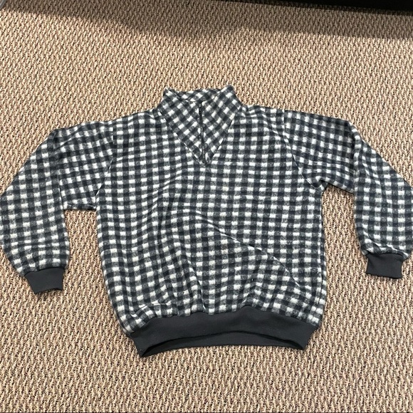 Other - Badge Black and white  Checkered Sherpa Fleece Jacket